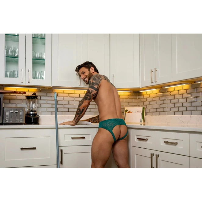 Male Power Ripple Moon Jock Teal