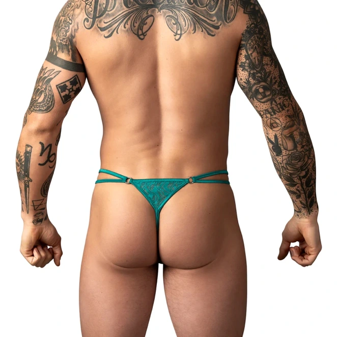 Male Power Ripple Micro V String Teal