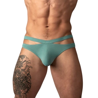 Male Power Eco Cozy Cutout Thong Green