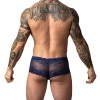 Male Power Sassy Lace Mini Short Sheer Pouch Navy