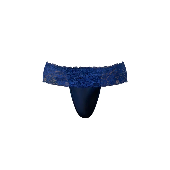 Male Power Sassy Lace Skirt Jock Navy