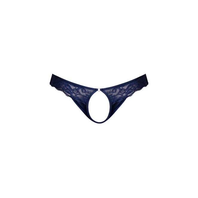 Male Power Sassy Lace Open Ring Thong Navy