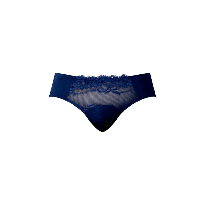 Male Power Sassy Lace Bikini Sold Pouch Navy