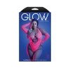 Fantasy Lingerie Glow Flashback UV Rhinestone Fishnet Teddy & Matching Gloves Plus Size