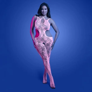 Fantasy Lingerie Glow Equilibrium Glow-in-the-Dark Crotchless Bodystocking Plus Size