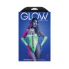 Fantasy Lingerie Glow Pressure Point UV Rhinestone Knit Teddy & Matching Gloves