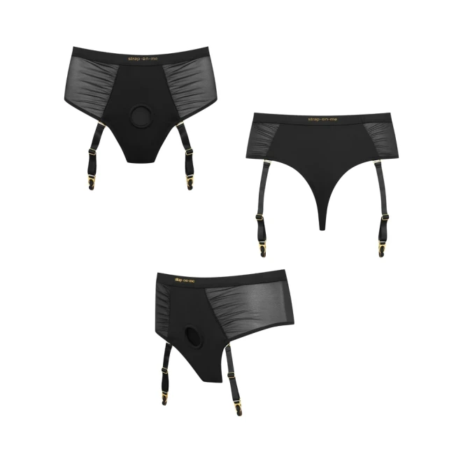 Strap-On-Me Idylle Black Strap-On Harness Garter Panty
