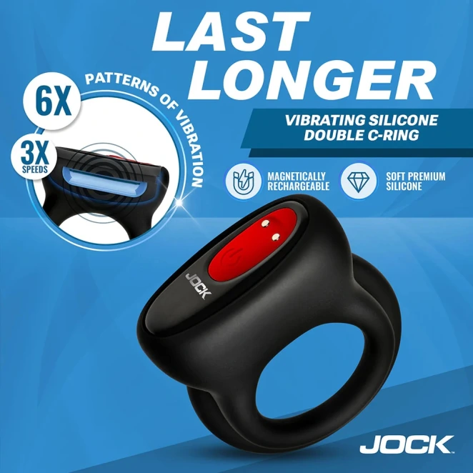 JOCK Enhancers Hard-On Vibrating Silicone Double Cock Ring