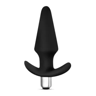Anal Vibrating Silicone Butt Plug Black