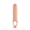 9 in. Silicone Cock Sheath Penis Extender Sling Beige