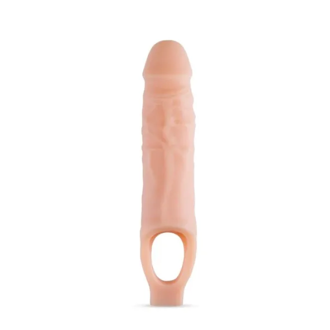 9 in. Silicone Cock Sheath Penis Extender Sling Beige