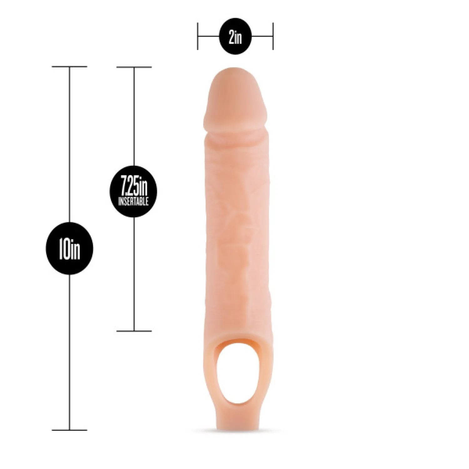 Blush Performance Plus 10 in. Silicone Cock Sheath Penis Extender Sling Beige (72870) | SlipDix.com