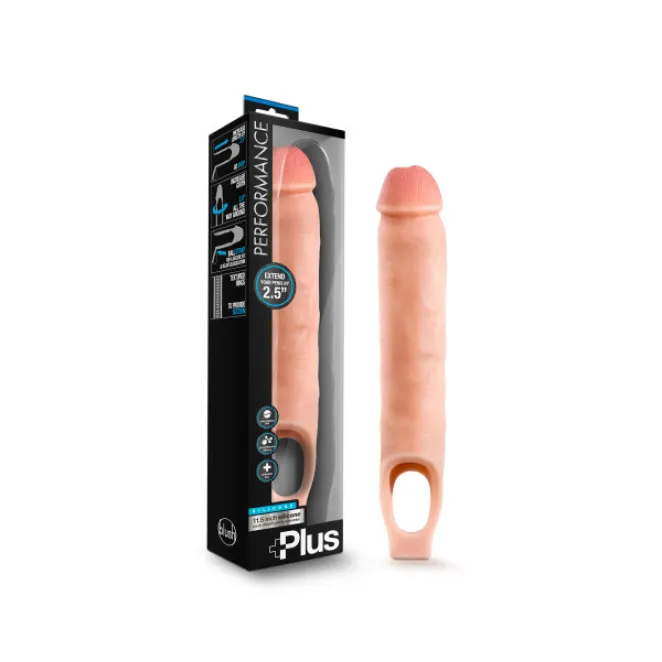 11.5 in. Silicone Cock Sheath Penis Extender Sling Beige