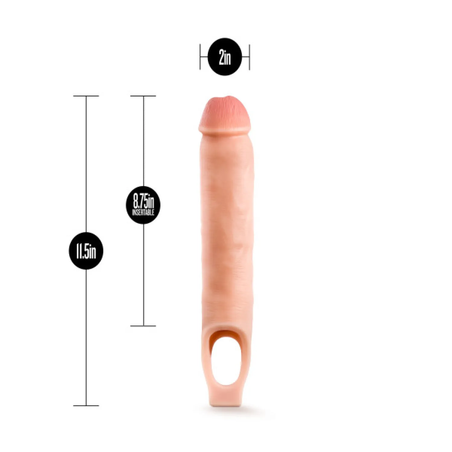 11.5 in. Silicone Cock Sheath Penis Extender Sling Beige