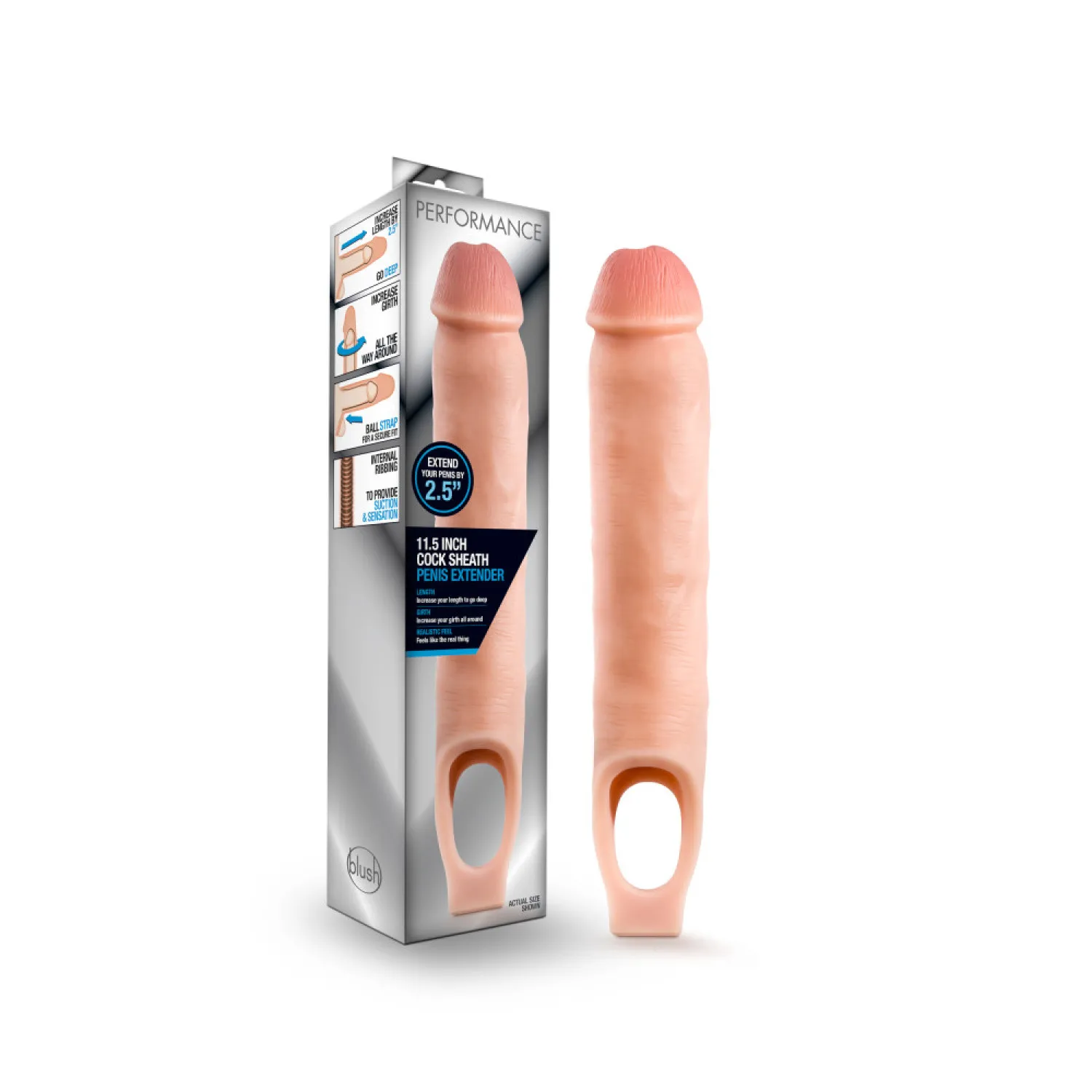 11.5 in. Cock Sheath Penis Extender Sling Beige