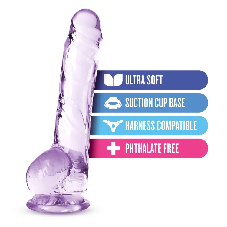 8 in. Realistic Dildo with Balls Amethyst 8 in. Realistic Dildo with Balls Amethyst