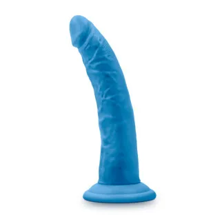 7.5 in. Silicone Dual Density Dildo Neon Blue