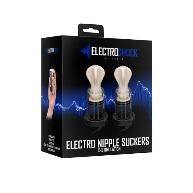 ElectroShock Remote-Controlled E-Stimulation Nipple Suckers White