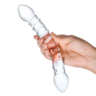 10 Inch Double Ended Glass Dildo Clear