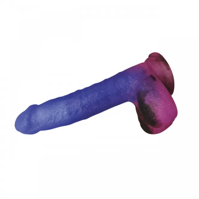 8.5 Inch Stardust Milky Way Realistic Vibrating Dildo with Balls