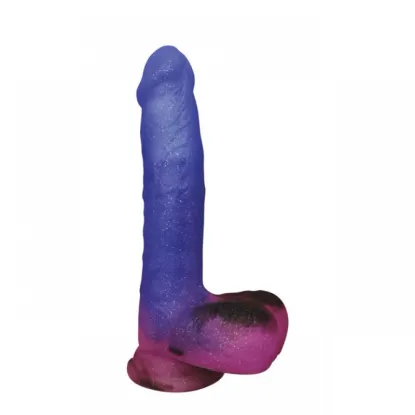 8.5 Inch Stardust Milky Way Realistic Vibrating Dildo with Balls