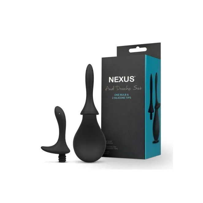 Anal Douche Set Silicone Black