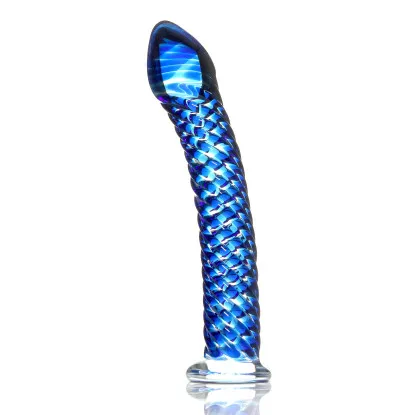 7 in. Glass Massager Blue