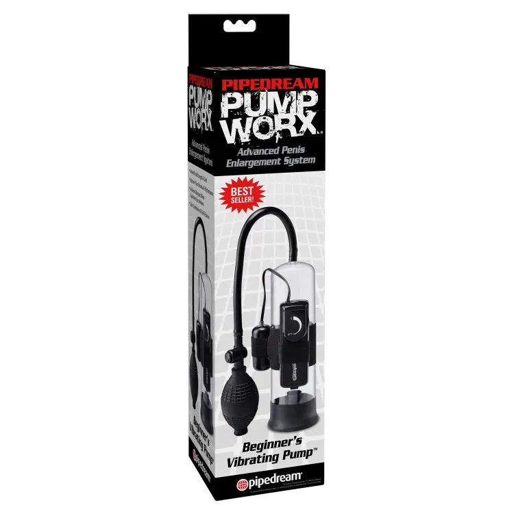 Beginner's Vibrating Penis Pump Clear/Black Beginner's Vibrating Penis Pump Clear/Black