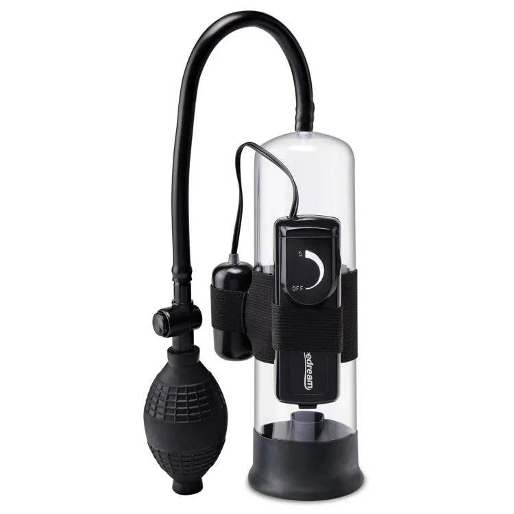 Beginner's Vibrating Penis Pump Clear/Black Beginner's Vibrating Penis Pump Clear/Black