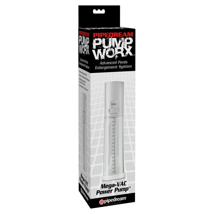 Pump Worx MEGA-VAC Power Penis Pump White (43835) | SlipDix.com