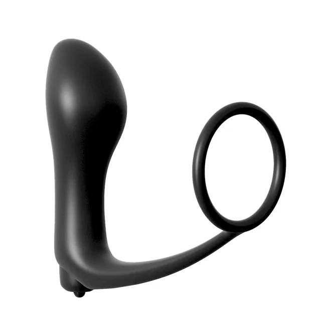 Anal Fantasy Collection Silicone Ass-Gasm Vibrating Cockring & Butt Plug