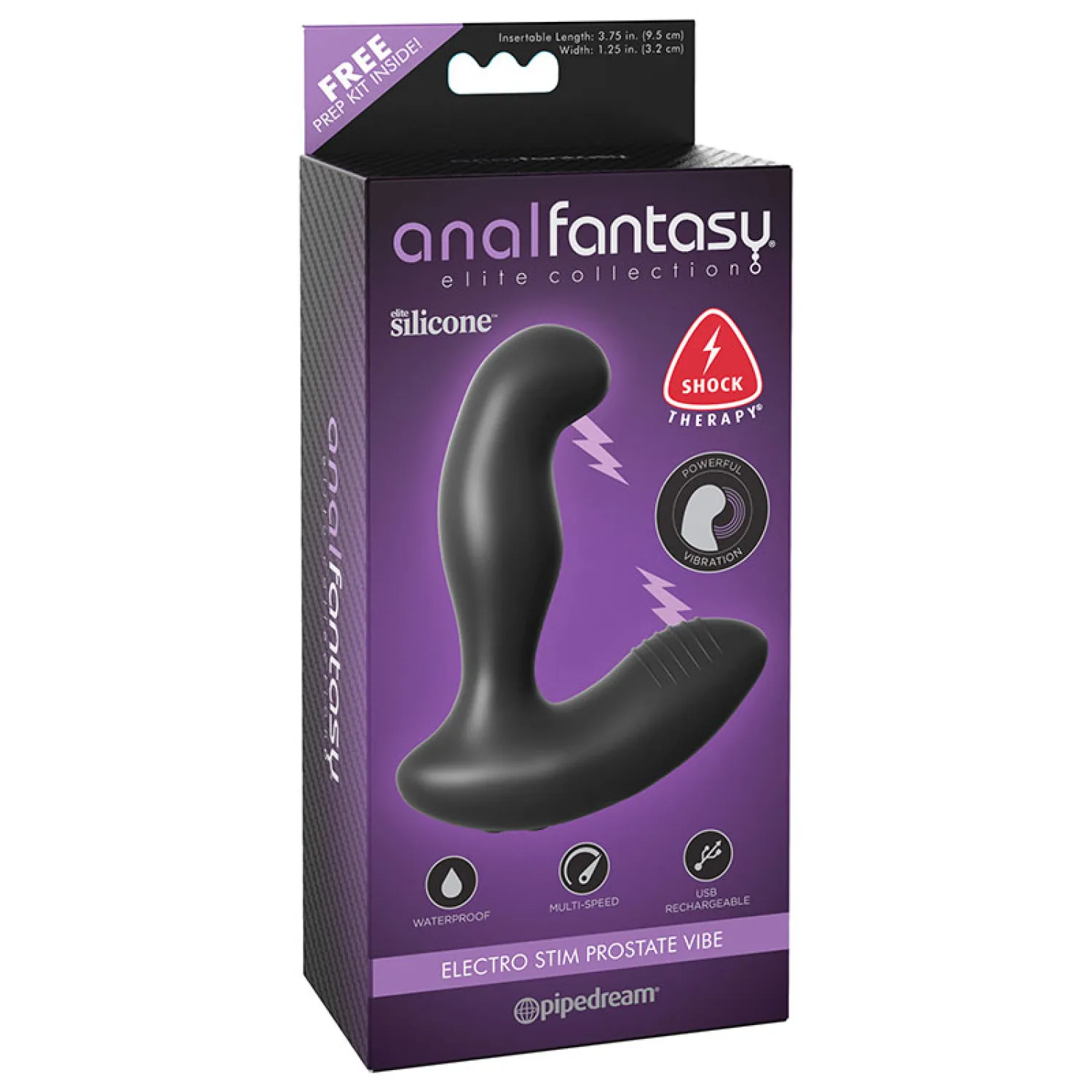 Anal Fantasy Elite Collection Vibrating Silicone Electro Stim Prostate Vibe