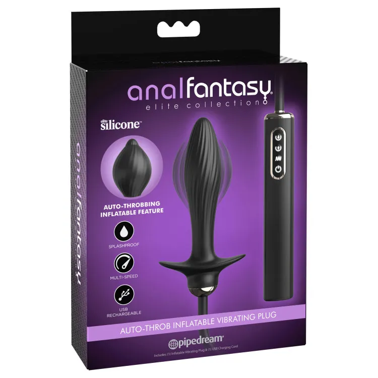 Anal Fantasy Elite Collection Silicone Auto-Throb Inflatable Vibrating Butt Plug