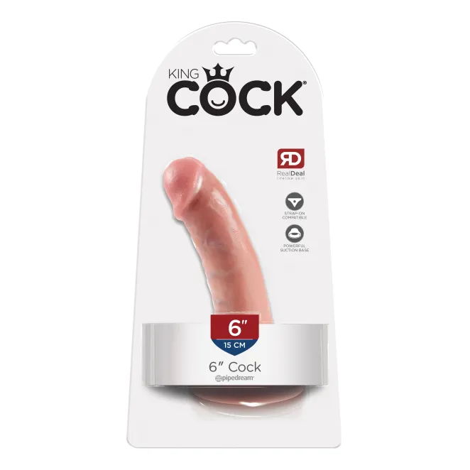 6.5 Inch King Cock Ultra Realistic Suction Cup Dildo Beige