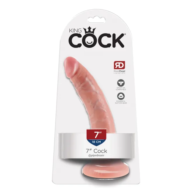 7.5 Inch King Cock Ultra Realistic Suction Cup Dildo Beige