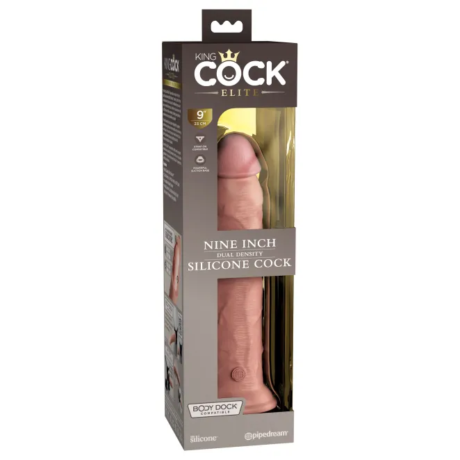 9 Inch Realistic Dual Density Silicone Dildo Beige