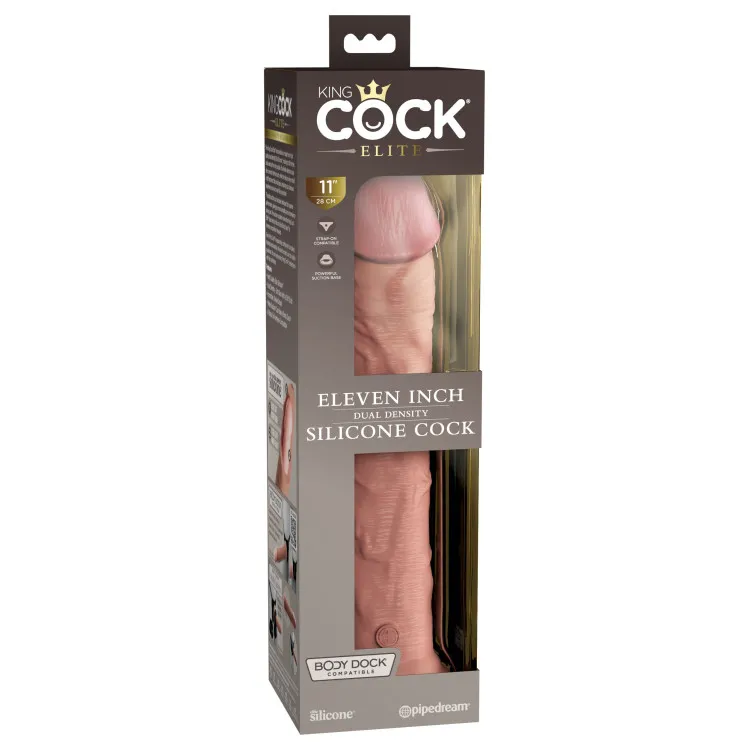 11 in. Realistic Dual Density Silicone Dildo Beige 11 in. Realistic Dual Density Silicone Dildo Beige