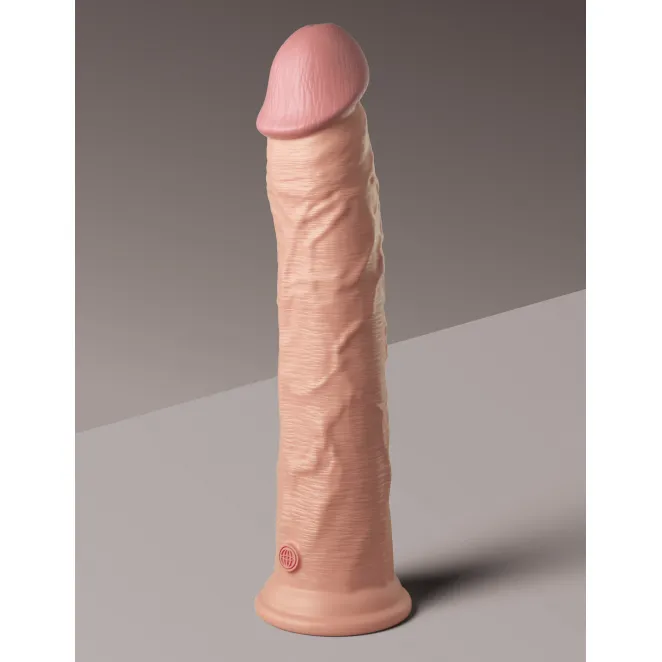 11 in. Realistic Dual Density Silicone Dildo Beige