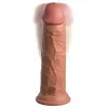 8 in. Realistic Vibrating Dual Density Silicone Dildo Beige