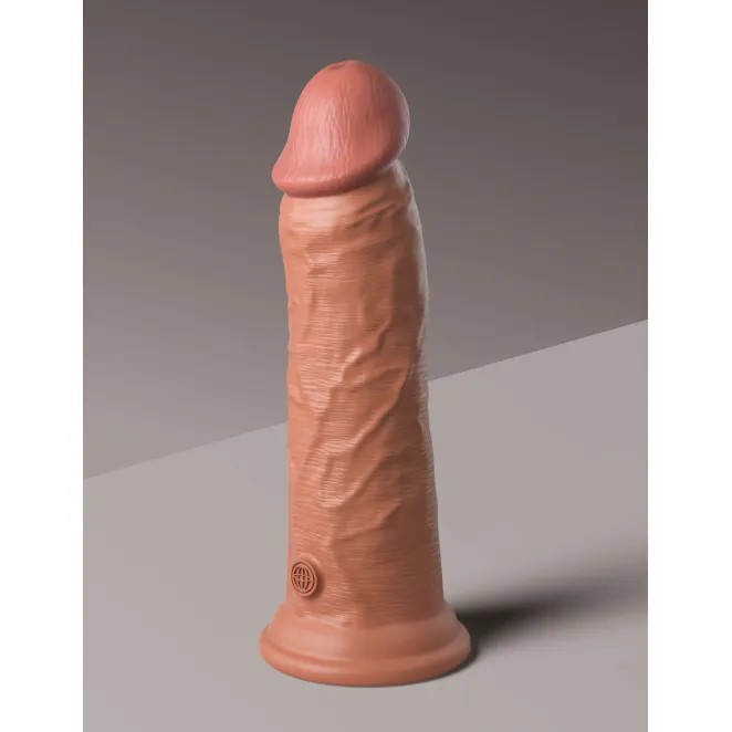 8 Inch King Cock Elite Dual-Density Vibrating Realistic Dildo Tan