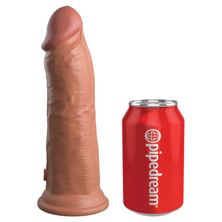 8 in. Realistic Vibrating Dual Density Silicone Dildo Tan
