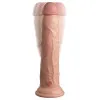 9 in. Realistic Vibrating Dual Density Silicone Dildo with Remote Beige
