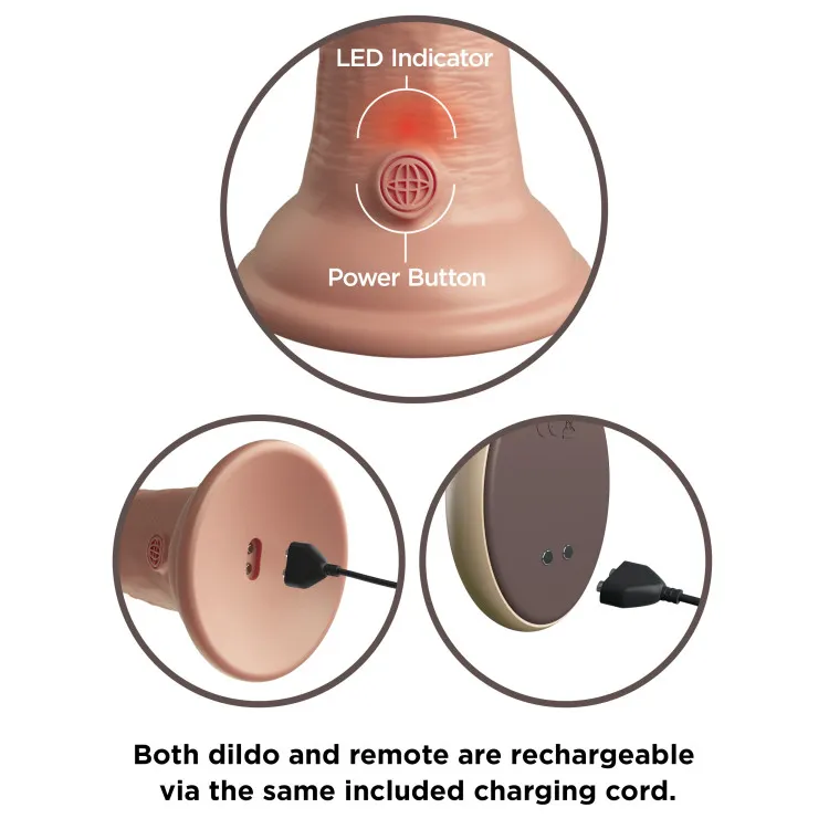 9 in. Realistic Vibrating Dual Density Silicone Dildo with Remote Beige