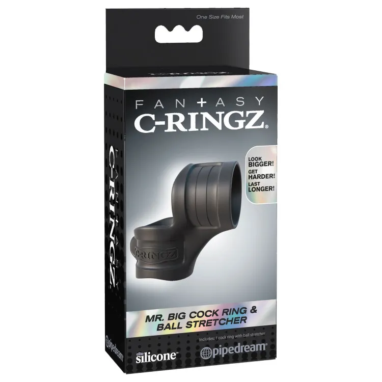 Mr. Big Cock Ring & Ball Stretcher Silicone Sling Black Mr. Big Cock Ring & Ball Stretcher Silicone Sling Black