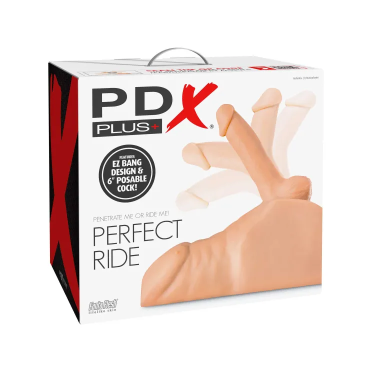 Perfect Ride Anal Masturbator with 6 in. Posable Dildo Beige Perfect Ride Anal Masturbator with 6 in. Posable Dildo Beige