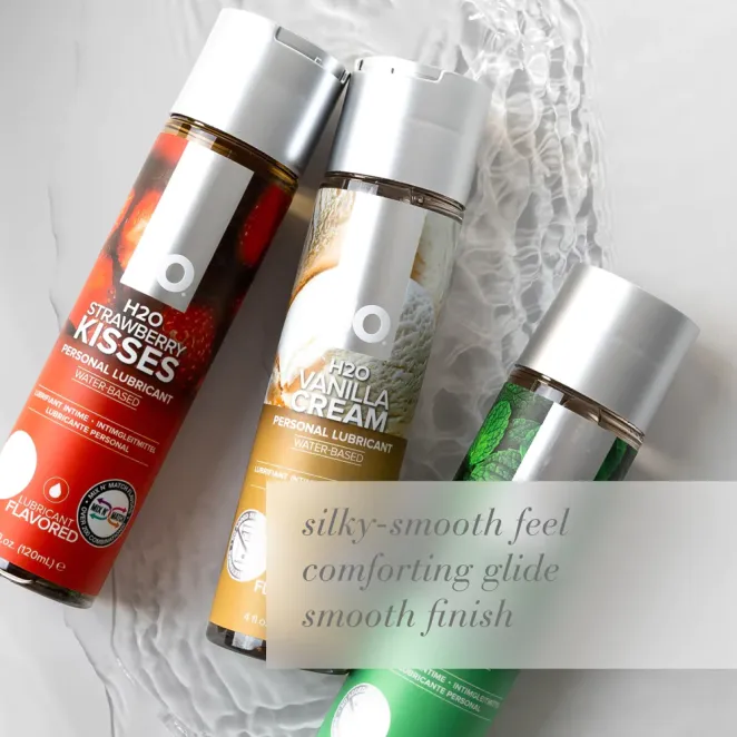 System JO H2O Strawberry Kisses Flavored Lubricant 4 oz.