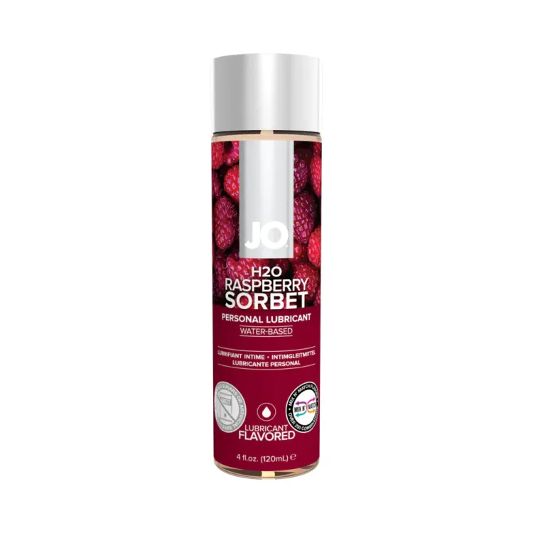 JO H2O Raspberry Sorbet Flavored Water-Based Lubricant 4 oz. (26195) by System Jo | Lubricants | SlipDix.com JO H2O Raspberry Sorbet Flavored Water-Based Lubricant 4 oz. (26195) | SlipDix.com
