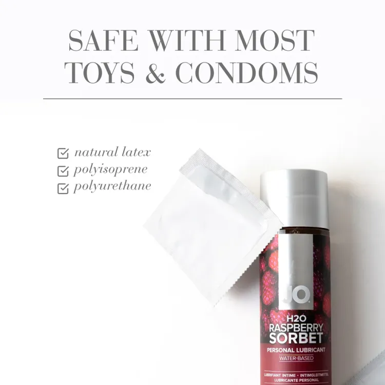 JO H2O Raspberry Sorbet Flavored Water-Based Lubricant 4 oz. (26195) by System Jo | Lubricants | SlipDix.com JO H2O Raspberry Sorbet Flavored Water-Based Lubricant 4 oz. (26195) | SlipDix.com