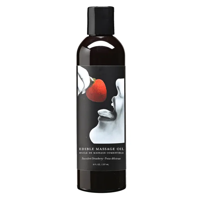 Earthly Body Strawberry Edible Massage Oil 8 oz.