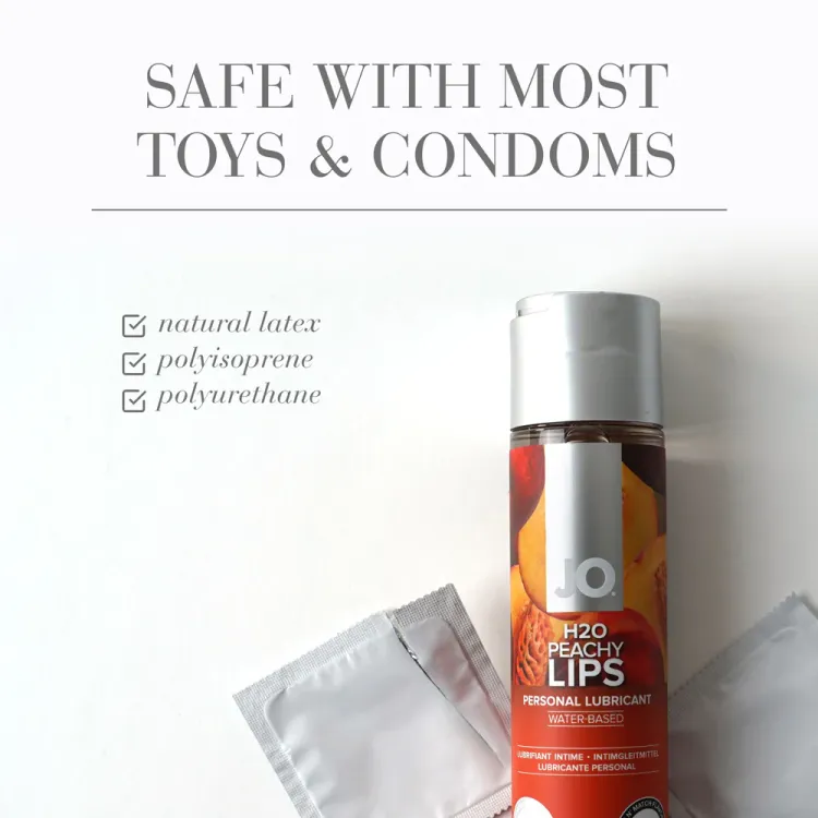JO H2O Peachy Lips Flavored Water-Based Lubricant 4 oz. (34104) by System Jo | Lubricants | SlipDix.com JO H2O Peachy Lips Flavored Water-Based Lubricant 4 oz. (34104) | SlipDix.com